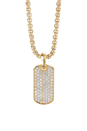 Pavé Tag in 18k Yellow Gold